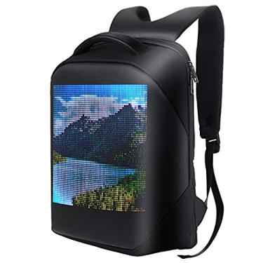 Imagem de Wemay Mochila de ombro com tela colorida LED para laptop de viagem bolsa de ombro impermeável para mochila ao ar livre
