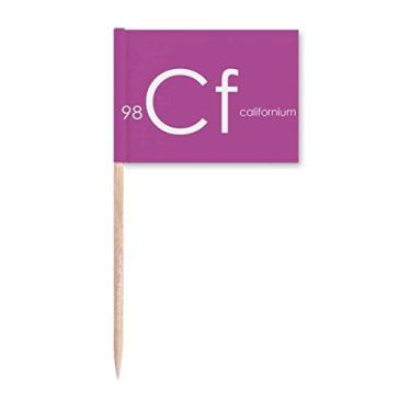 Imagem de Elementos Químicos Mesa Period Actinide Californium Cf Bandeiras de palito de dente Marcador Topper Decoração de festa
