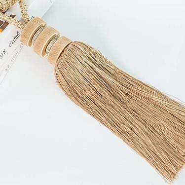 Imagem de Laços de cortina de borla para pendurar bola pires bola para pendurar cortina para amarrar bola para amarrar acessórios para cortina porta-cortinas, Light Curry, 4 peças