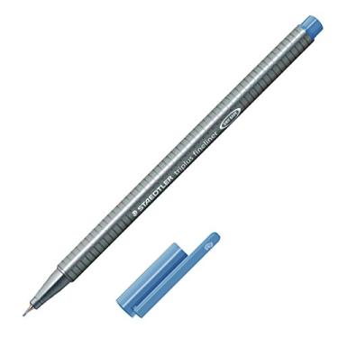 Imagem de STAEDTLER Caneta Ponta Fina Triplus Fineliner 0.3mm 1 Unidade Azul Delfit - 334-63 - Corpo Ergonômico Triangular – Ideal para Escrita e Bullet Journal