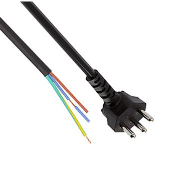 Imagem de Chicote Extensão Rabicho Elétrico com Plug Macho 10A 3x1,5 (1,2m, Preto)