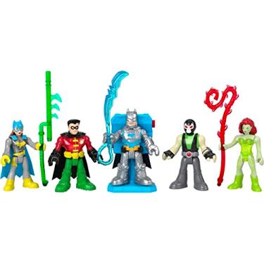 Imagem de Fisher-Price Imaginext DC Super Friends Pack Power Reveal 4 figuras com lançador de projéteis com luz ultravioleta, brinquedo + 3 anos (Mattel HGX97)