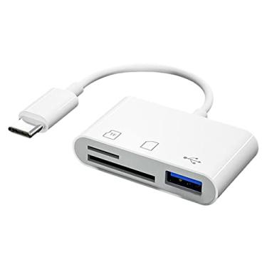 Imagem de Ronyme Leitor de Cartão SD TF tipo C, adaptador SD para USB C, para telefone, computador, dispositivos USB C, Plug & Play, fácil de transportar