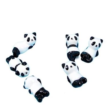 Imagem de Leadigol 6 Pçs pauzinhos suporte de mesa suporte colher bonito panda de cerâmica pauzinhos descanso suporte suporte conjunto de pauzinhos