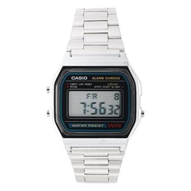 Imagem de Casio Relógio digital masculino A158WA-1DF de aço inoxidável