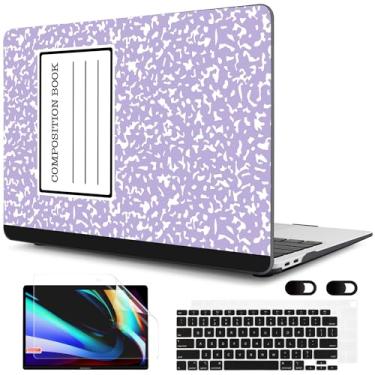Imagem de MEEgoodo Capa para MacBook Air de 13 polegadas 2020 2019 2018 lançada A2337 M1 A2179 A1932 com Touch ID, capa de teclado de plástico rígido compatível com MacBook Air de 13 polegadas Retina, livro de composição roxo