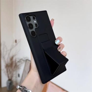 Imagem de Capa de telefone magnética com pulseira de luxo para Samsung Galaxy S24 S23 Utra S22 S21 S20 FE S10 Note 20 10 Plus Capa de couro, preta, para Galaxy S22