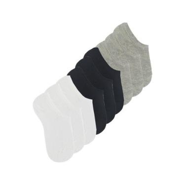 Imagem de Kit 9 Pares de Meias Infantil Invisível Trifil 5442, Preto, 27-30