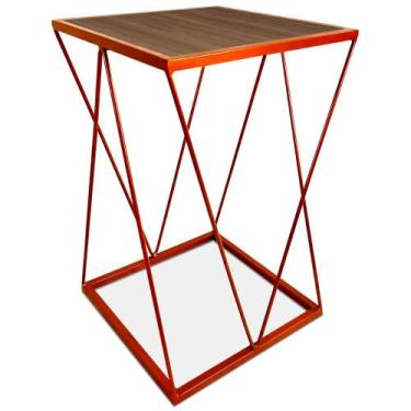 Imagem de Mesa De Canto Alta Modelo Industrial Wire Lateral Decoração Para Sala 