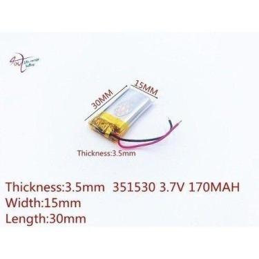 Imagem de Bateria  3,7v 170mah 3,5mm X 15mm X 30mm 2 Fios 351530 Nova - bgb