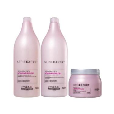 Imagem de Kit loreal vitamino color resv sh 1.5l cond 1.5l masc. 500g