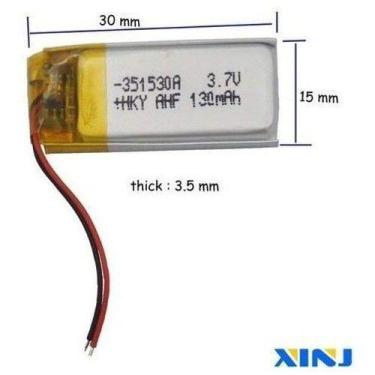 Imagem de Bateria 351530 3,7v 130mah 3,5mm X 15mm X 30mm  C/2 Fios - bgb