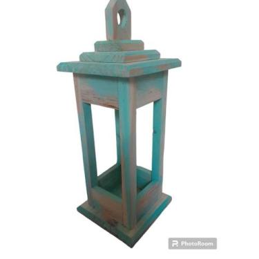 Imagem de Lanterna Pequena em Madeira Rústica para decoração - Ferronato Madeira