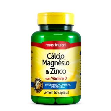Imagem de Cálcio , Magnésio e Zinco c/ Vit. D 600mg - 60 Cáps. - Maxinutri