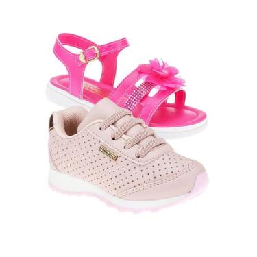 Imagem de Tenis Feminino e Sandalia Menina - KIT 2 PARES Tam 23 ao 34 - sapatinh