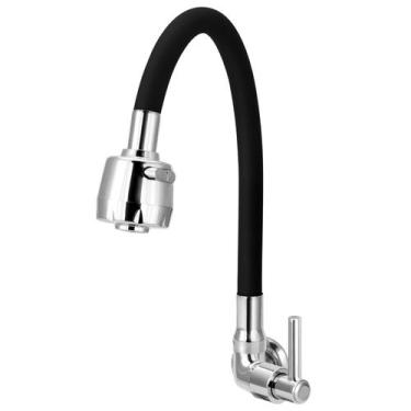 Imagem de Torneira Gourmet Flexível Cozinha Parede Preta C51 - TFC