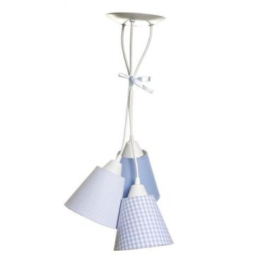 Imagem de Pendente Com 3 Cúpulas Azul Quarto Bebê Infantil Menino - Potinho de M