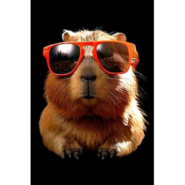 Imagem de Capybara mit Sonnenbrille: Notizbuch für Capybara Liebhaber & Wasserschwein Fans Nagetier (Liniert, 15 x 23 cm, 120 Linierte Seiten, 6" x 9") Süße Capybaras für Capybaraflüsterer & Nager Fans