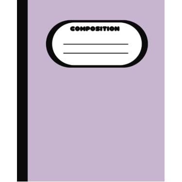 Imagem de Composition Notebook for Stylish Students; Lined Frame Space for Name, Subjects. Etc., Pretty Lavender Background, Black Accents,: Standard Size 7.5x ... 120 Pages, College-Ruled Quality Paper