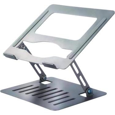 Imagem de Suporte para Notebook e Tablet em Metal Ajustável Portátil Dobrável Apoio Base Laptop até 17 Polegadas com Altura Regulável Ergonômico Resistente