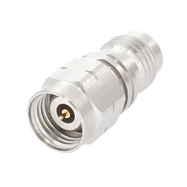 Imagem de withwave Adaptador de micro-ondas de precisão 1,85 mm fêmea para macho de 2,4 mm, CC para 50 GHz, 50 Ohm, corpo de aço inoxidável
