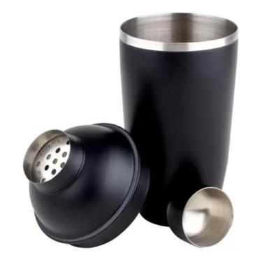 Imagem de Coqueteleira Fiesta Drink Bebidas Bar Aço Inox Preta 500ml - Hauskraft