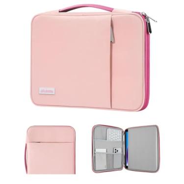 Imagem de Dadanism Capa organizadora para tablet de 9 a 11 polegadas com alça para iPad 9/8/7th 10.2, iPad Pro 11 M4 M2, iPad Air 11, iPad Air 5/4 10.9, iPad 10th 10.9, Galaxy Tab A9+/A8/S9 FE, rosa rosa + rosa