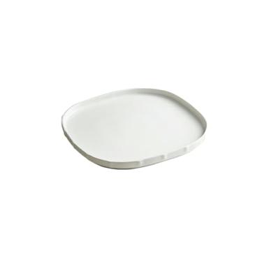 Imagem de Prato de cerâmica estilo ocidental, utensílios de mesa domésticos, prato de macarrão de salada branca - quadrado de 25,4 cm