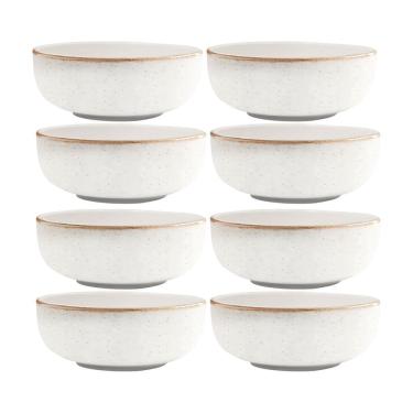 Imagem de Conjunto 8 Pratos Fundo Sopa Cerâmica Caoba 622Ml Bege