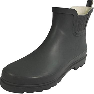 Imagem de NORTY - Botas de chuva femininas de cano curto – Bota feminina impermeável para inverno primavera jardim tem ½ tamanho grande, Carvão fosco, 41