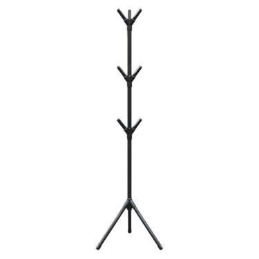 Imagem de WeiLaiKeQi Cabideiro multifuncional com 9 ganchos, acessórios para cabideiro de roupas para sala de estar, entrada, armário, bolsas, saias, Preto