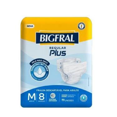 Imagem de Fralda Geriátrica Unissex Bigfral Plus M Absorção Intensa 8 unidades