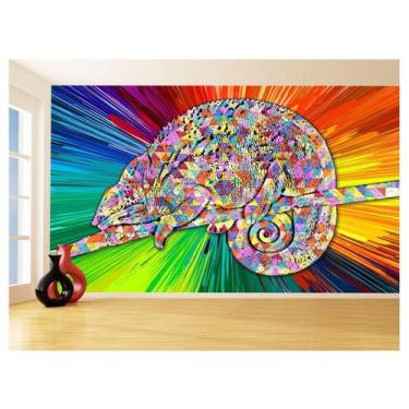 Imagem de Papel De Parede 3D Animais Pop Art Camaleão Pet 3,5M Pxa07 - Você Deco