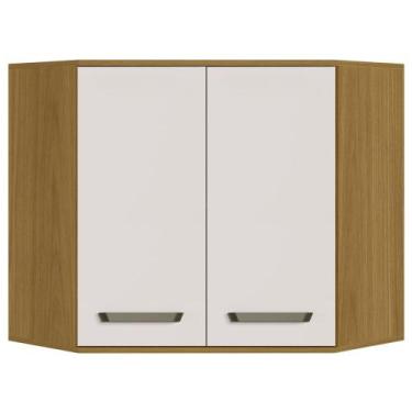 Imagem de Armário Aéreo de Canto Oblíquo 80cm Rita Freijó/Off Acetinado Z44 - Mp