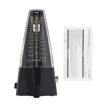 Imagem de Metrônomo Mecânico Portátil Ajustável Beat Velocidade Alto Som Accurate Beat Elegante Durável para Piano Guitarra Tambor Guzheng Várias cores Preto Branco 9,5x11,5x20cm (Preto)