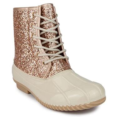 Imagem de Sugar Botas femininas Duck – Bota de neve impermeável com isolamento térmico – Skippy, Skylar, Skylar2 Glitter ouro rosa, 35