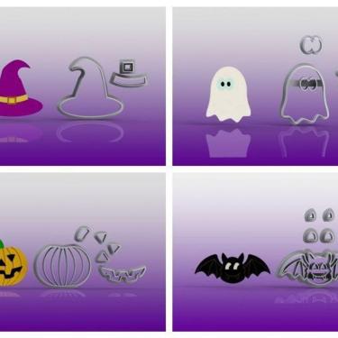 Imagem de Cortador Kit 4 Modelos Halloween Modulares Tamanho 5cm