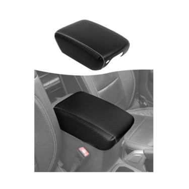 Imagem de Hoolcar Capa de almofada de apoio de braço protetor de tampa do console central compatível com Jeep Wrangler JL JLU e Gladiator JT 2018-2025, substituição de console de couro, fibra de carbono