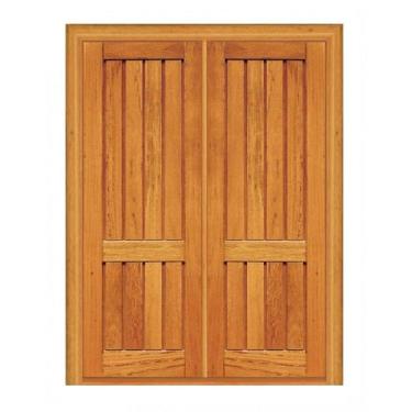 Imagem de Porta Dupla de Abrir Prátika - Madeira Maciça - Angelim