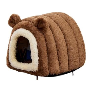 Imagem de Generic Cama para hamster, esconderijo, casa para pequenos animais, cama para porquinho-da-índia, quente para inverno, para chinchila, ouriço, gaiola para, Marrom