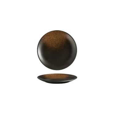 Imagem de Prato redondo de cerâmica de 30,5 cm para bife doméstico japonês minimalista - 6 pratos rasos 【 mola de disco