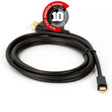 Imagem de Kit com 10 Cabos Mini Displayport para Displayport Preto - CIRILO CABO