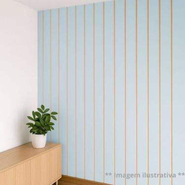 Imagem de Painel Ripado Parede Versátil Kit 100 Placas Mdf 45 X 11 Cm Azul