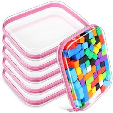 Imagem de Bolsas para lápis Sanwuta, estojo de plástico rígido transparente com 