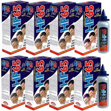 Imagem de Kit 8 Loção Restauradora HF65 Plus Tonalizante Capilar Unissex Cremosa