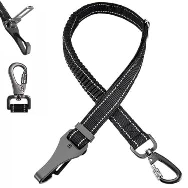 Imagem de AOTECC Cinto de segurança de cachorro para carro, elástico refletivo, resistente, com trava e fivela, cinto de segurança ajustável para cães pequenos, médios e grandes