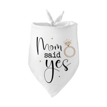 Imagem de Mom Said Yes Bandana para chá de noiva, presente para filhotes, bandanas Maid of Honor, acessórios para fotos de noivado para amantes de cães, presente de dono