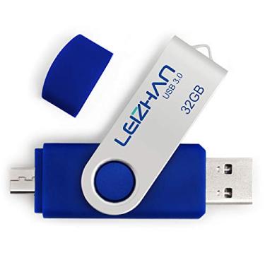 Imagem de leizhan Pen Drive micro USB 3.0 OTG pendrive de 32 GB para Samsung Galaxy S7, S6, S5, S4, S3, Xiaomi, LG, Sony, One-Plus, HTC, Meizu, azul
