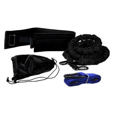 Imagem de Colaxi Conjunto de corda de treinamento de resistência de velocidade com cinto para basquete, salto, acessórios leves e multiuso, elástico de 5 m