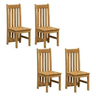 Imagem de Kit 4 Cadeiras 100% Madeira Maciça Lille Espresso Móveis